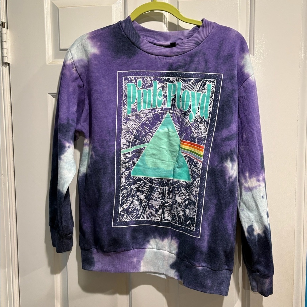 Pink Floyd tie dye purple sweatshirt dark side of the moon sz M